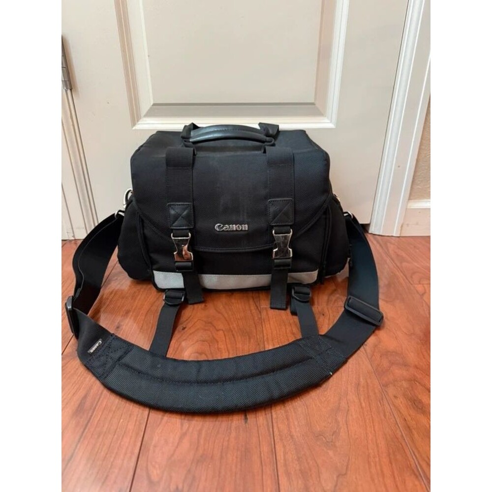 Canon DSLR Camera Bag Large Padded Shoulder Case w/ Adjustable Dividers Black